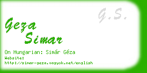 geza simar business card